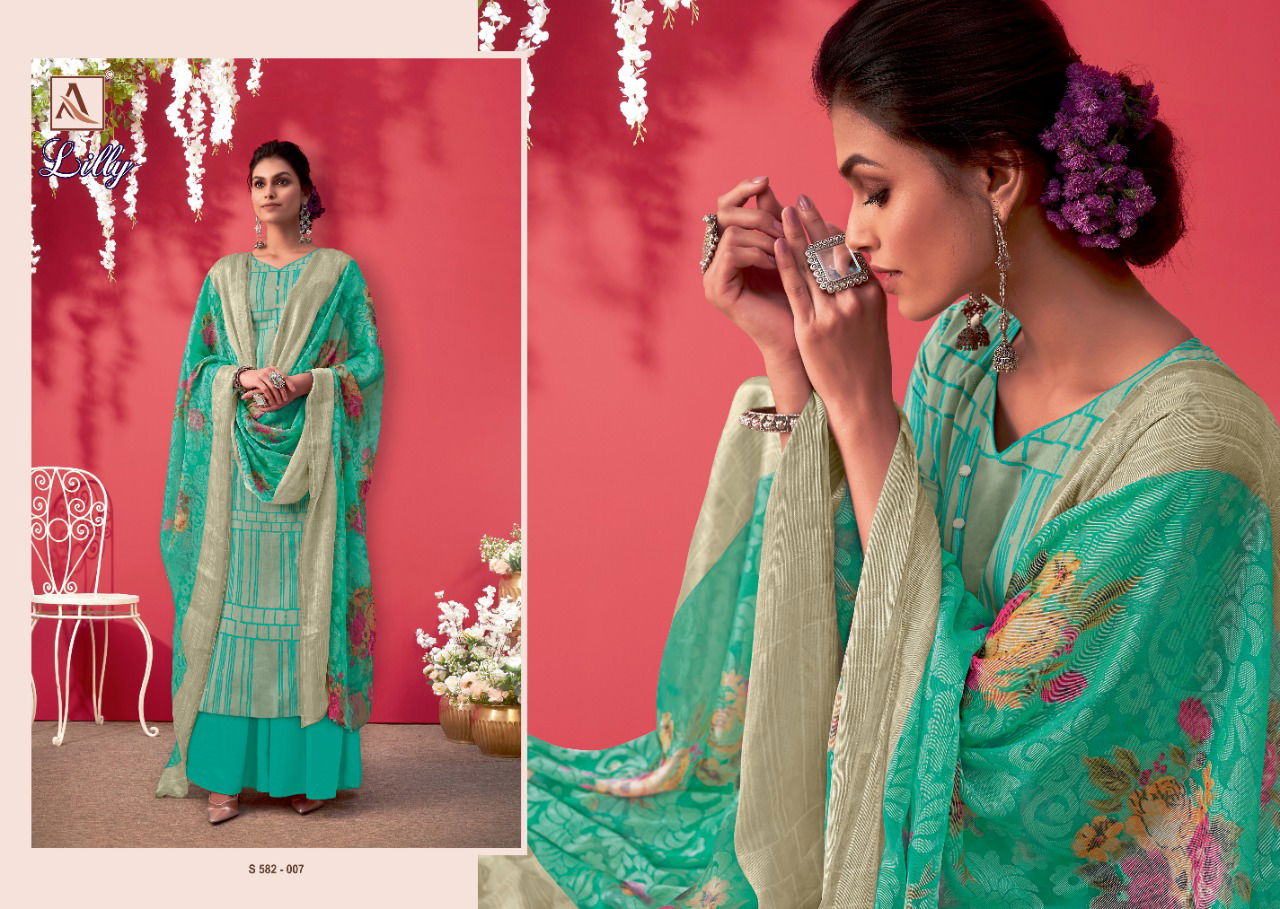 Alok Lilly Ethnic Wear Latest Fancy Designer  Pure Cotton Dress Material
